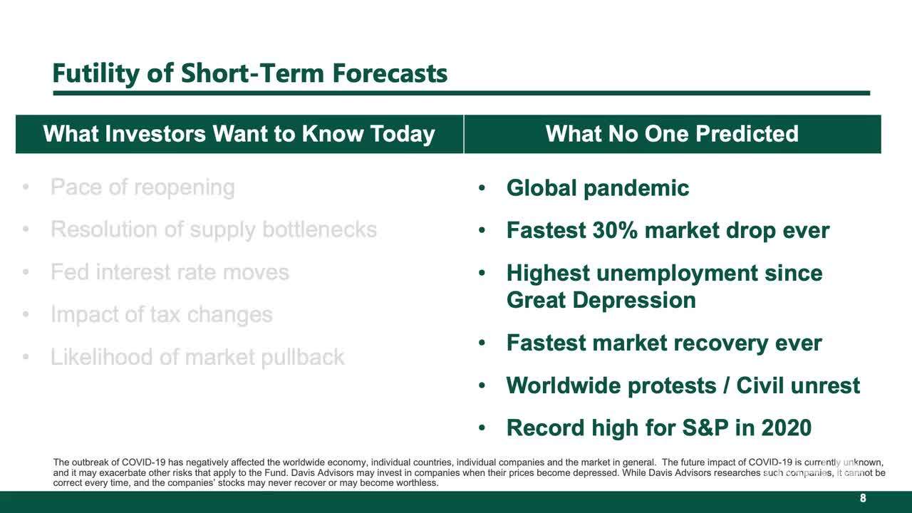 Why Investors Should Disregard Short-Term Forecasts